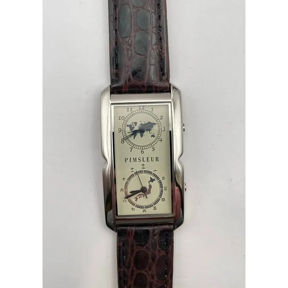 Dual Time PIMSLEUR Men's Watch 25mm - New Batteries - Adjustable Band - Picture 4 of 11